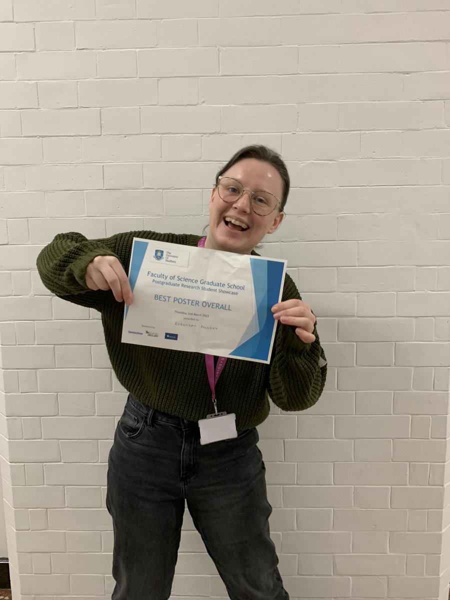 Becky Menday (@beckymenday) on Twitter photo Wow completely honoured to get one of the best overall poster prizes at the Research Graduate Showcase! There is such awesome diverse research at the Science faculty at the University of Sheffield and I’m proud to be working here! @BBSRCWhiteRose <a href="/MM_Sheffield/">Molecular Microbiology Sheffield</a> <a href="/sheffielduni/">The University of Sheffield</a> Wow completely honoured to get one of the best overall poster prizes at the Research Graduate Showcase! There is such awesome diverse research at the Science faculty at the University of Sheffield and I’m proud to be working here! @BBSRCWhiteRose <a href="/MM_Sheffield/">Molecular Microbiology Sheffield</a> <a href="/sheffielduni/">The University of Sheffield</a>
