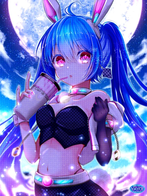 衛星のルリ•*¨*•.¸¸☆*・゜ツキウサギちゃん。この度ルリ(Ruri )と命名しましたー#うさぎの日 #ウサギ #bunny #ibispaint #illustration 