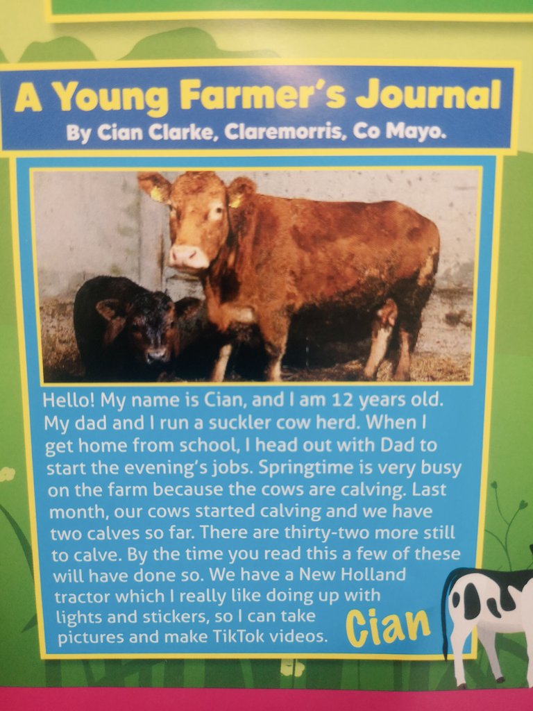BarnacarrollNS's tweet photo. ππCheck out our 6th class pupils who were published in the February edition of Primary Planet.ππ #planetfarming #calving #fixing #farmsafety @PDSTLiteracy @newholland @farmersjournal https://t.co/eHYQTHBgHp