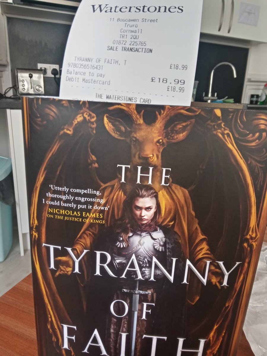 danmountjoy's tweet photo. I know #WorldBookDay2023 was yesterday and all that, but look at this beauty by @Richard_S_Swan ! Can't wait to dive in later on. #thetyrannyoffaith https://t.co/KO0YaGamqC
