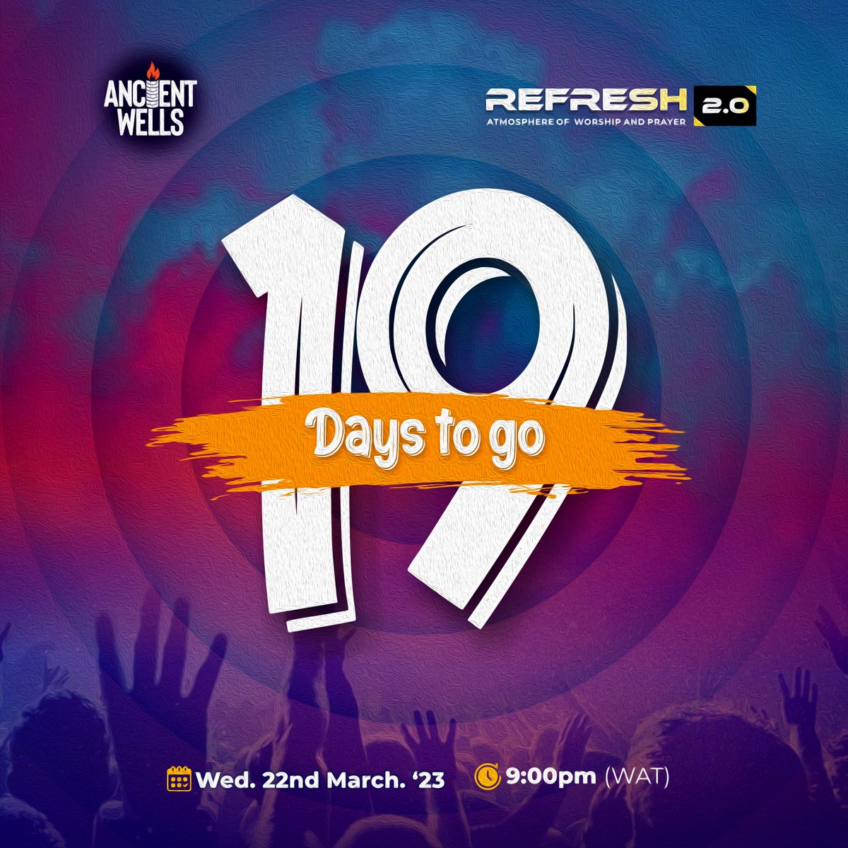 Ancient_Wells's tweet photo. *ANCIENT WELLS REFRESH 2.0*
*19 days to go!!!*
#Ancientwells
#Ancientwellsrefresh
#PastorSegunOduyebo
#Apostlefemilazarus
#ExpectedEnd
#WorshipandPrayer https://t.co/0IvMPFcewA