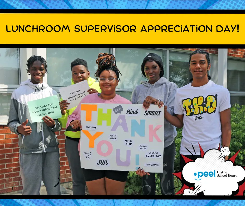 Today we celebrate Lunchroom Supervisor Appreciation Day. Take a moment to say a big thank you to your lunchroom supervisors and let them know how much you appreciate all that they do!