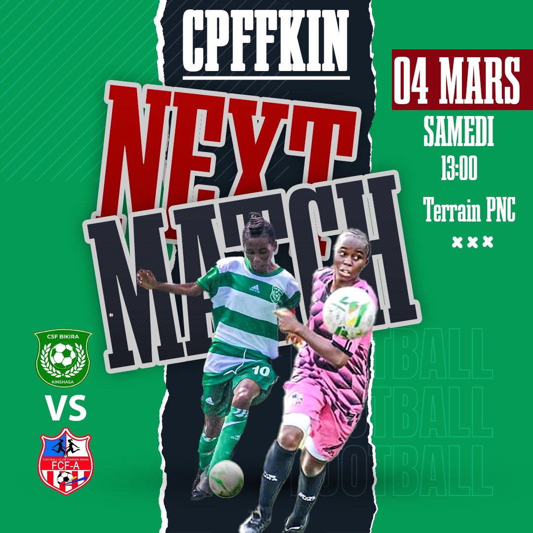 fiston_mok's tweet photo. ⚽️𝗝𝗢𝗨𝗥 𝗝-1 𝗗𝗘 𝗠𝗔𝗧𝗖𝗛 ⚽️

🆚 @FCF Amani

🏆 @D1CPFF/Kin
  
🏟 Terrain GD/Lemba

⌚️ 13h00’

💚⚪️ https://t.co/lx995lLoZ5