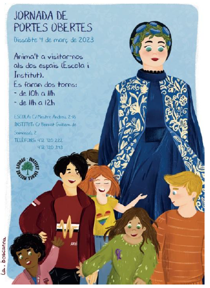 Demà dissabte, 4 de març, jornada de portes obertes a l'IE Mestre Andreu.
Animeu-vos a visitar-nos. Serem tant a l'escola com a l'institut.
Farem dos torns:
- 10 a 11h
- 11 a 12 h