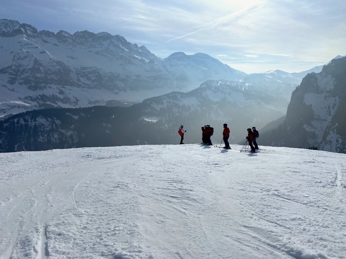Years 9,10, and 12 are out on #WinterLongEx this week –an Aiglon tradition to explore the snowy mountains. This group is across the valley in Les Croset, trying out some nearby slopes that we can't normally reach in our weekly ski lessons. #boardingschool #Switzerland