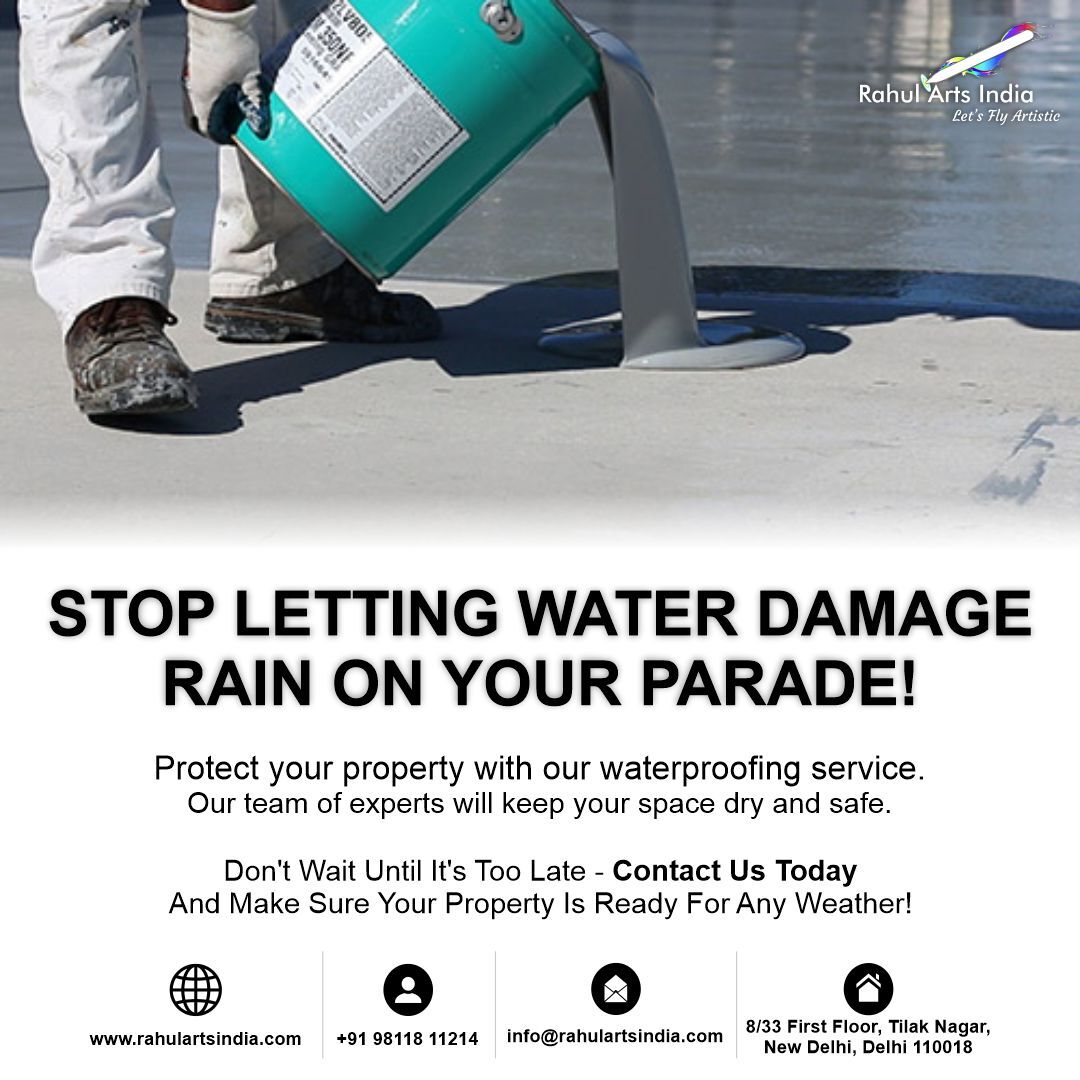 Don't Wait Until It's Too Late - Contact Us Today And Make Sure Your Property Is Ready For Any Weather!

Call Now: +91 98118 11214
rahulartsindia.com

#WaterproofingSolution #WaterproofingCompany #WaterproofingSpecialist #WaterproofingCoating #RahulArtsIndia #RAIWork