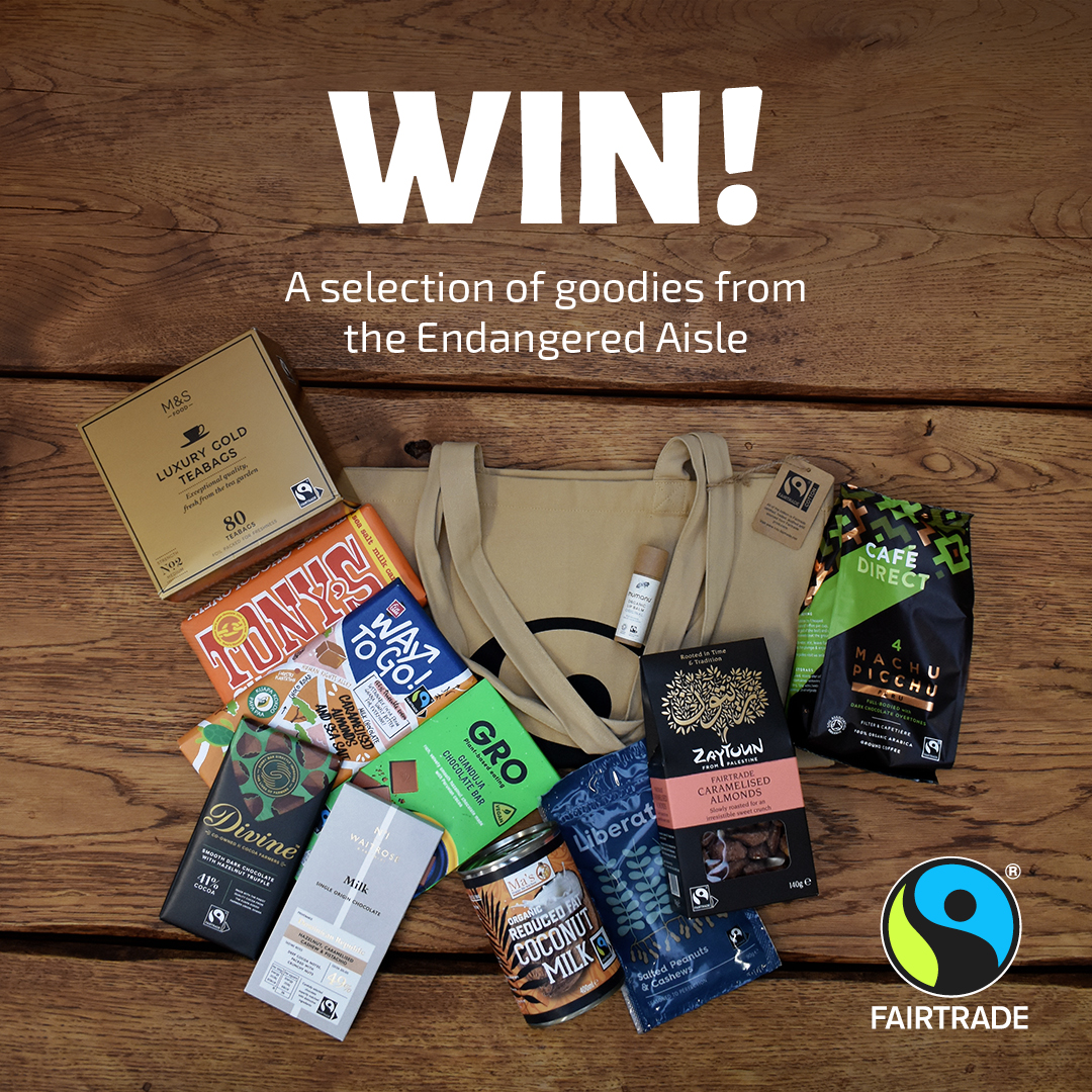 Couldn’t make it to the Endangered Aisle this #FairtradeFortnight? Don’t worry – we got you! #FairtradeFriday 💚

RT and follow <a href="/FairtradeUK/">Fairtrade Foundation</a> for a chance to win this selection of Endangered Aisle goodies!

UK only, 16+. T&amp;Cs: bit.ly/FairtradeFriday