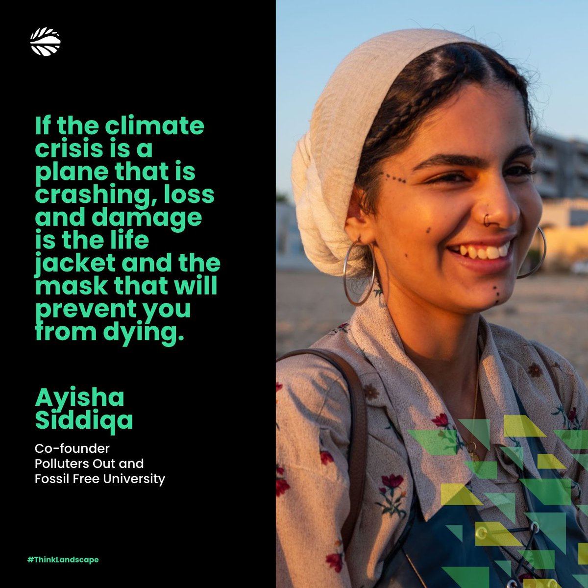 GlobalLF's tweet photo. Congratulations to Ayisha Siddiqa @Ayishas12, recognized as @TIME's woman of the year for her incredible work in mobilizing youth for #ClimateAction!
https://t.co/mmSwKQ71Rn

Hear her powerful message at the #GLFClimate conference:
👉  https://t.co/mmSwKQ71Rn

#ThinkLandscape https://t.co/nMh6Y9qGOq