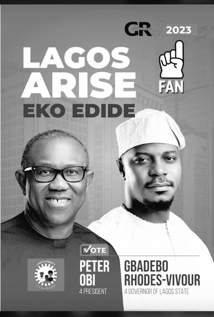 UzorComrade's tweet photo. FORWARD EVER. NO RESTRICT NO SURRENDER.

VICTORY IS OUR. EK© EDIDE  

#LagosForLP #gbadeboiscoming #labourpartynigeria #ObiDattiInLagos #NigeriaDecides2023 #NigerianElections2023 #Igbos #YorubaNationNow #change #on_the_street https://t.co/44vvbTqZD7