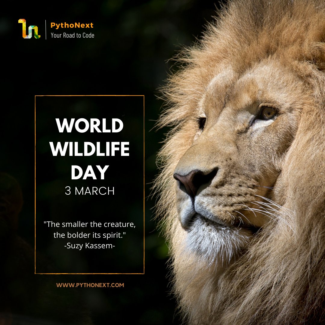 pythonext's tweet image. Through the power of analytics & machine learning, we can gain insights into animal behavior, habitat loss & other important factors that impact wildlife. 𝗟𝗲𝘁'𝘀 𝘂𝘀𝗲 𝗼𝘂𝗿 𝘀𝗸𝗶𝗹𝗹𝘀 𝘁𝗼 𝗺𝗮𝗸𝗲 𝗮 𝗽𝗼𝘀𝗶𝘁𝗶𝘃𝗲 𝗶𝗺𝗽𝗮𝗰𝘁
#WorldWildlifeDay #dataforgood #wildlife
