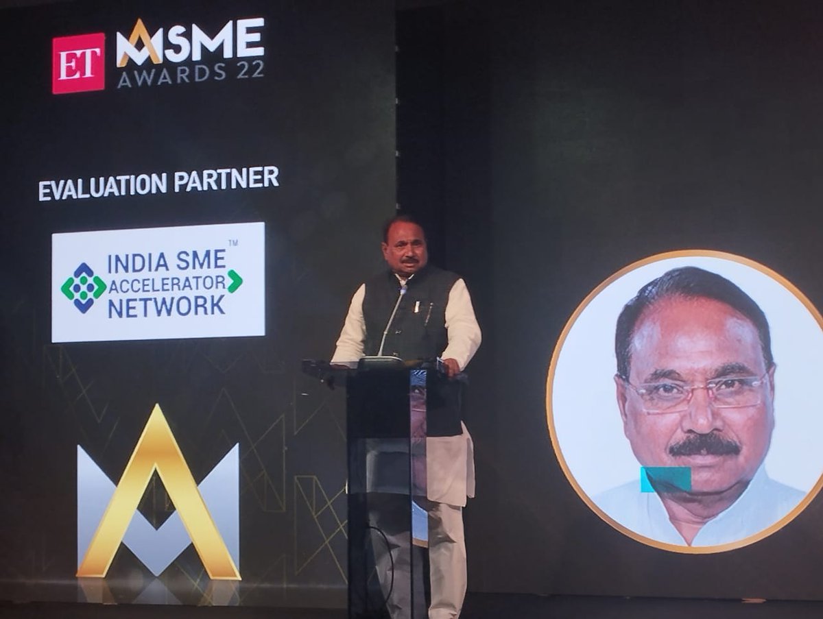 ET RISE (@et_rise) on Twitter photo There are 23.6 crore working MSMEs in country and around 11 crore ppl find employment in them. MSMEs had a contribution of 1/3 in India's GDP. Whatever export happens in India, MSME's have 48% contribution in it: <a href="/bpsvermabjp/">Bhanu Pratap Singh Verma</a> <a href="/minmsme/">Ministry of MSME</a>
at 🚀🏆#ETMSMEAwards 2022 There are 23.6 crore working MSMEs in country and around 11 crore ppl find employment in them. MSMEs had a contribution of 1/3 in India's GDP. Whatever export happens in India, MSME's have 48% contribution in it: <a href="/bpsvermabjp/">Bhanu Pratap Singh Verma</a> <a href="/minmsme/">Ministry of MSME</a>
at 🚀🏆#ETMSMEAwards 2022