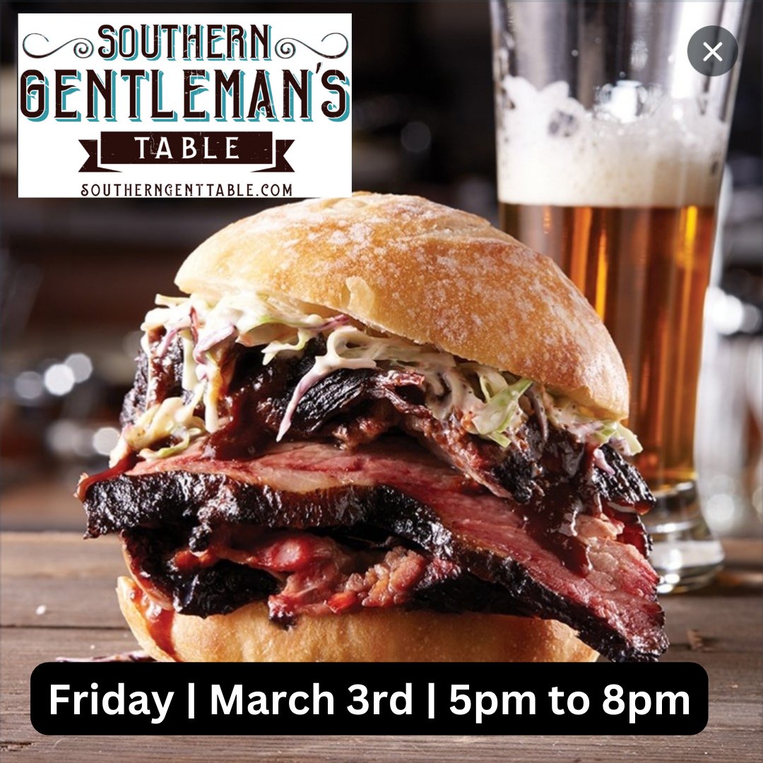 Our BBQ game is strong this week. We kick off the weekend with Southern Gentleman's Table here today from 5pm to 8pm. Our taproom is open until 9pm. Looks like we have some great patio weather. #bbqandbeer #friday #oakhighlandsbrewery