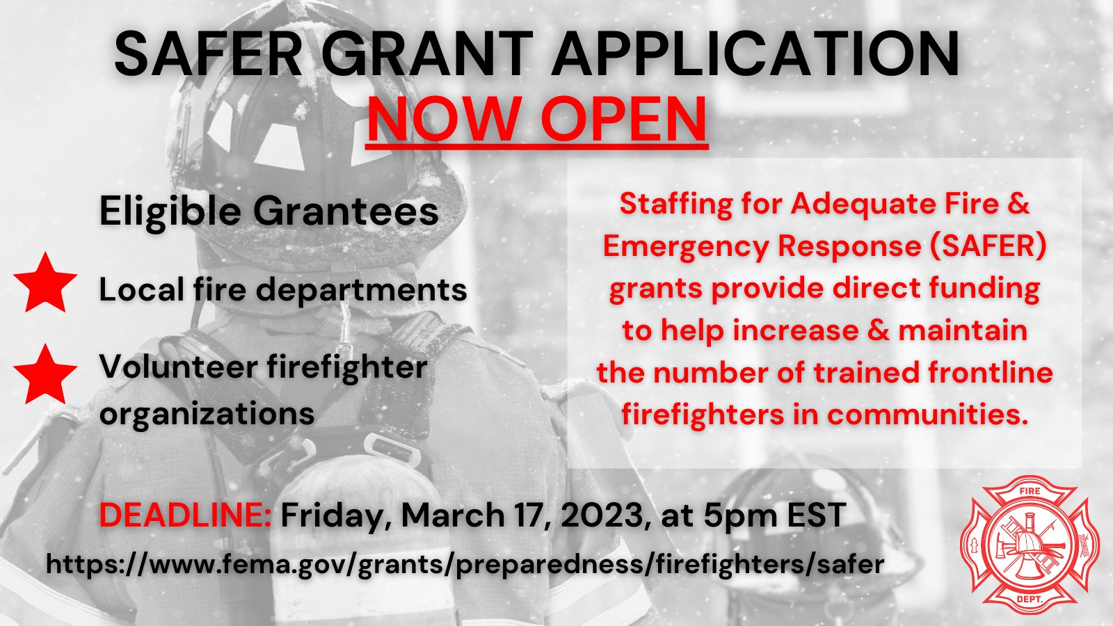 Brian Higgins on X: &ldquo;ATTN: Local Fire Departments SAFER grant 