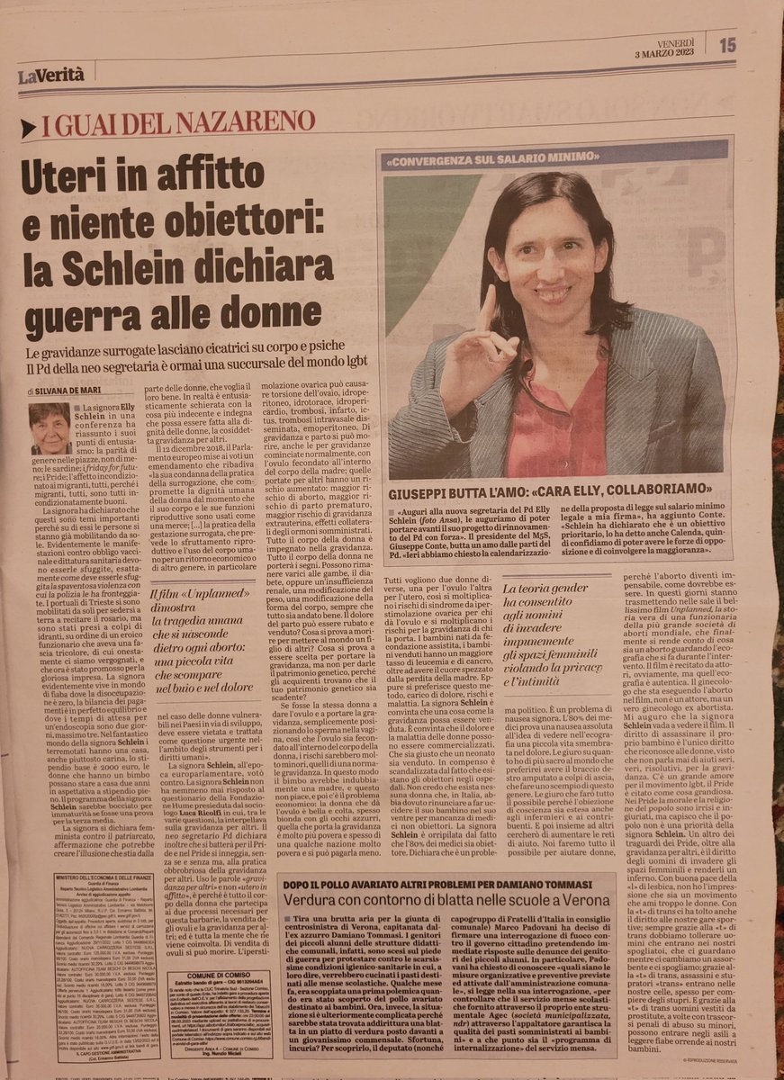 Virna25marzo's tweet photo. UTERI IN AFFITTO E NIENTE OBIETTORI:LA SCHLEIN DICHIARA GUERRA ALLE DONNE
La chiama "Signora Elly" esattamente come faccio io
Non parla di estetica ma 
di quello che è il pensiero della "Signora Elly" 
Da rabbrividire
Perfetta e pungente come sempre la dottoressa @Silvana_demari https://t.co/EzC2KbXNM6