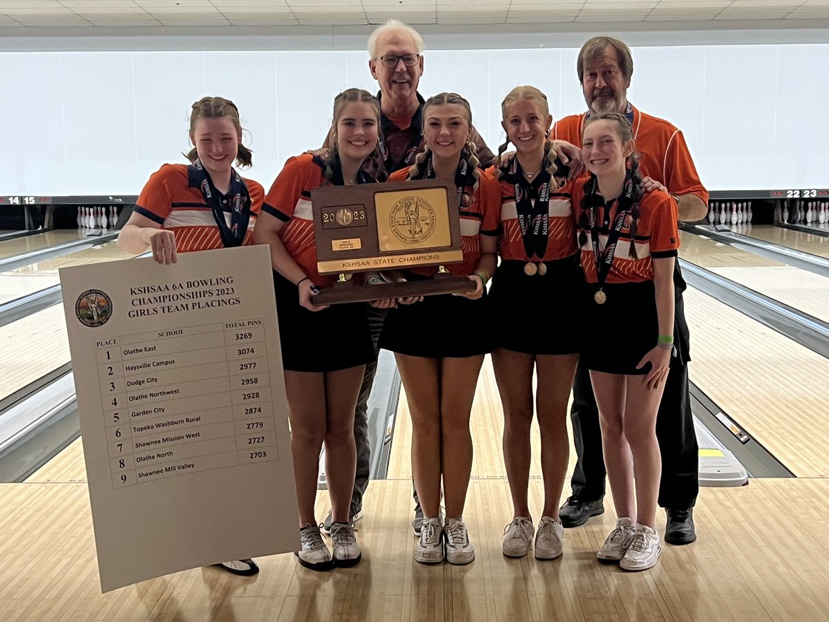 Olathe East Athletics (@oeastathletics) on Twitter photo Your 2023 <a href="/KSHSAA/">KSHSAA</a> State Bowling Champions are the Olathe East Hawks. The first girls team State Bowling Champion in school history. The <a href="/OEastBowling/">Olathe East Bowling</a> girls team finished the season undefeated. Hawk Proud!! <a href="/OlatheEastHawks/">Olathe East High School</a> Your 2023 <a href="/KSHSAA/">KSHSAA</a> State Bowling Champions are the Olathe East Hawks. The first girls team State Bowling Champion in school history. The <a href="/OEastBowling/">Olathe East Bowling</a> girls team finished the season undefeated. Hawk Proud!! <a href="/OlatheEastHawks/">Olathe East High School</a>