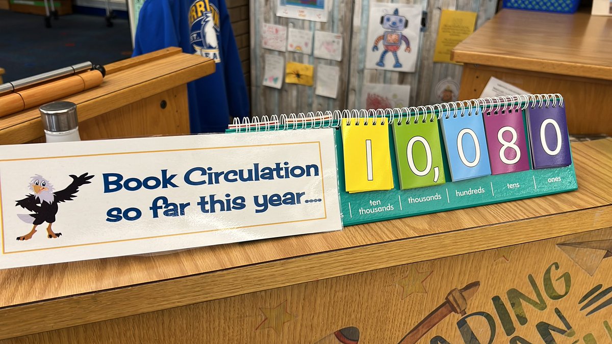 We reached 10,000 books circulated today!!!!  Go Eagles! <a href="/MWESchool/">Errickson School</a>