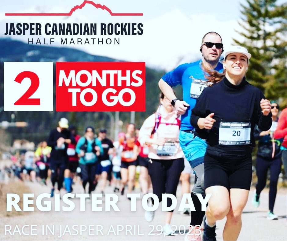 Time is flying by!  Have you registered for the Jasper Canadian Rockies Half Marathon? Sign up today👉
jaspercanadianrockieshalf.ca

#runjasper #halfmarathon #10kmrun #mountainrunning #JasperHalf #run
#Jasper #Jasperhalfmarathon @TourismJasper 
@pursuitbanffjasper @JasperBrewing #MSC