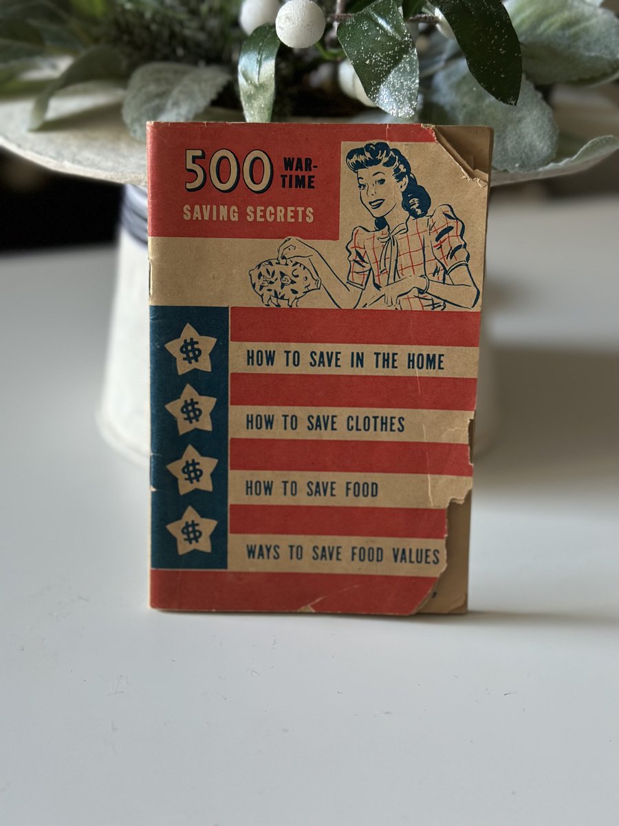 HoardHouseUSA's tweet photo. Unlock antique secrets to winning the war on the home front with '500 War Time Saving Secrets'! Published in 1943, these tips on rationing, recycling and more are still relevant today. Get your copy and start saving like it's wartime (minus the air raid sirens)! #antique https://t.co/rsVJDx7bup