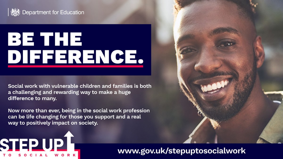 SJDirect's tweet photo. Step Up to Social Work Student
@educationgovuk - @Suffolkcc - @AngliaRuskin 
Tuition paid and tax-free bursary of £19,833
14 month training programme from Jan 2024

Your opportunity as a graduate to retrain. 

For more info and to apply, visit:
https://t.co/74y6yKJn6Y https://t.co/DP9NWyXpCv
