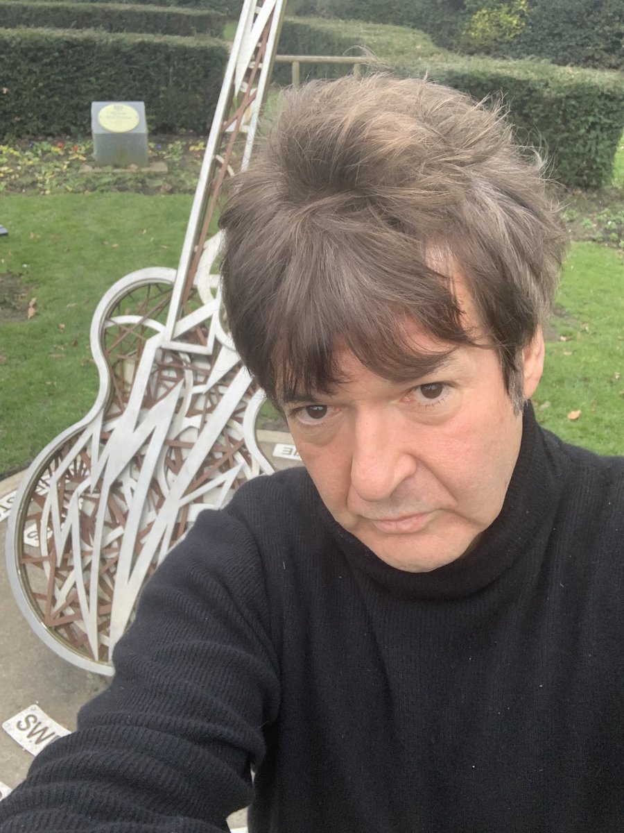 clem_burke's tweet image. At the Mick Ronson Memorial in Hull just now .