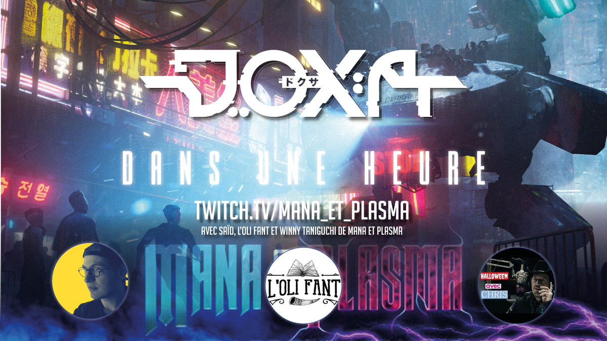 THGabrielAuteur's tweet photo. Tu seras là avec nous ? 😎
https://t.co/p1xai6nOYV
À 19 h, l'univers de DOXA va se déchainer sur Twitch. Avec NovaCorp et @ManaetPlasma @LOliFant2  @saidsaidwords @winnyTaniguchi https://t.co/NKwLxahAN4