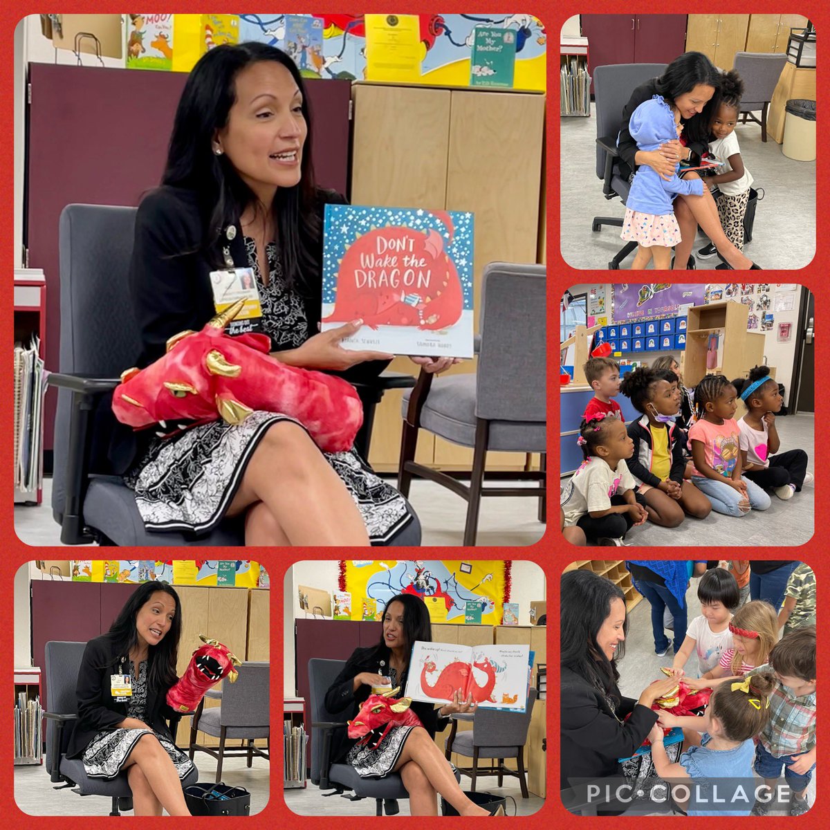 CFISDELC1's tweet photo. This week @CFISDELC1 we celebrated #ReadAcrossAmerica We were blessed by having @CFISDCOMMPROG come out each day this week and share their favorite books with our students. Thank you Community Programs! #Moosetache #PaleteroMan #DontWakeTheDragon #DragonsLoveTacos #ClickClackMoo https://t.co/oJTvm9sYp9