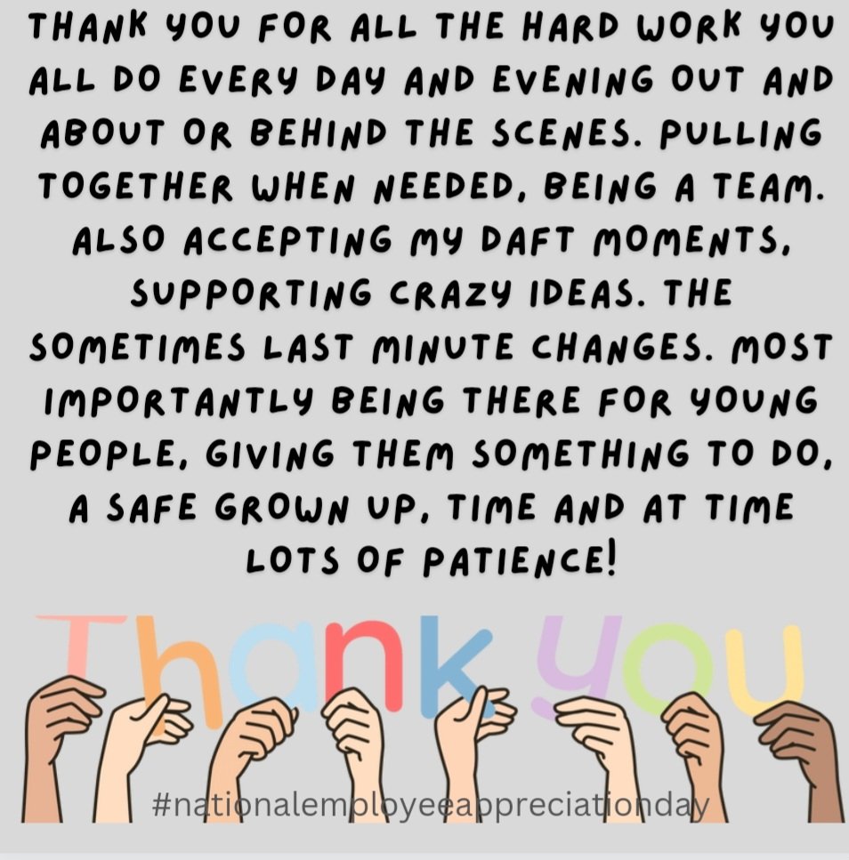 It's national employee appreciation day, so a little message to my team. Who I would be lost without