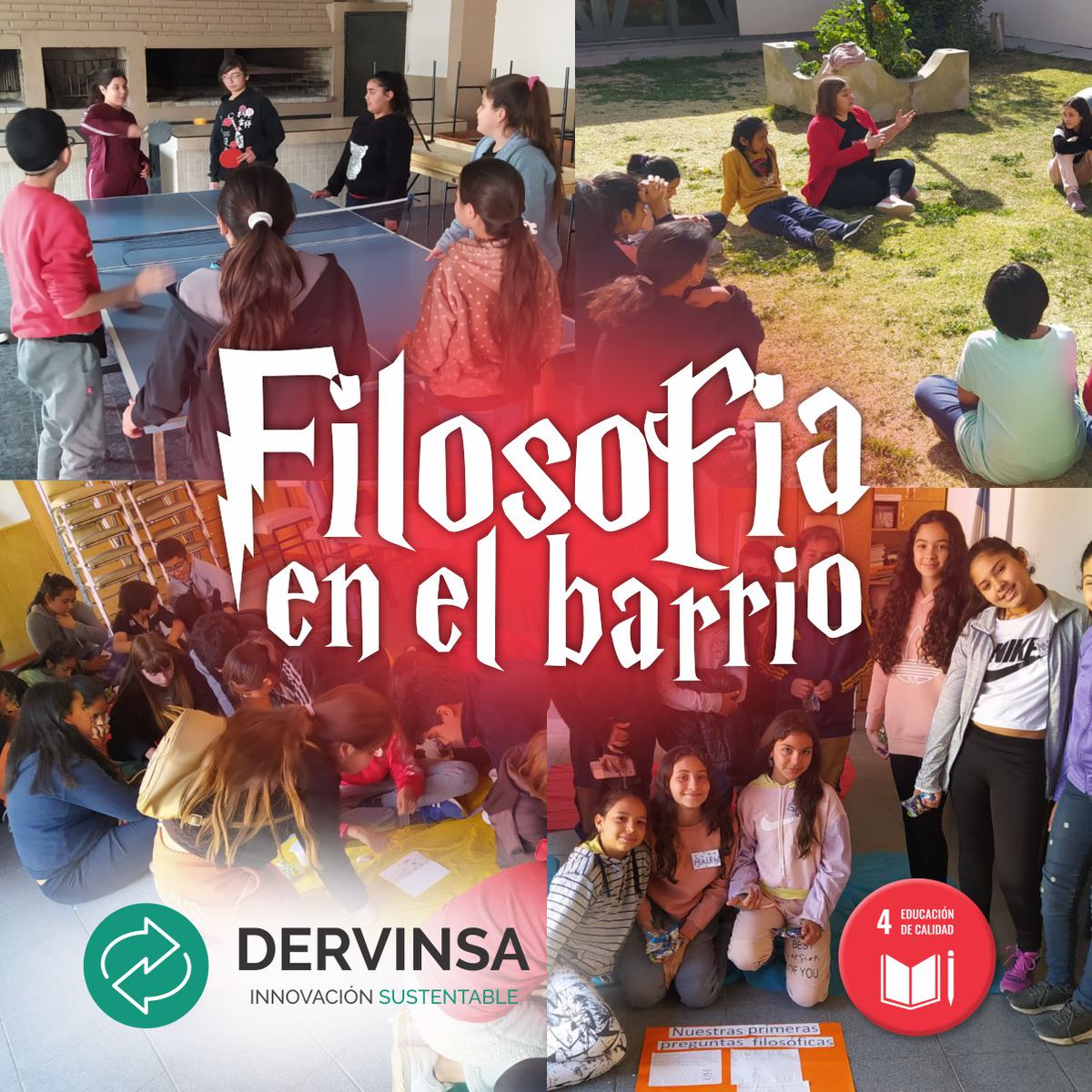 Dervinsa_'s tweet photo. En Dervinsa intentamos contribuir con este 4to Objetivo del Desarrollo Sostenible, impulsando una iniciativa educativa denominada "Filosofía en el Barrio". https://t.co/Fwr4pkorZT