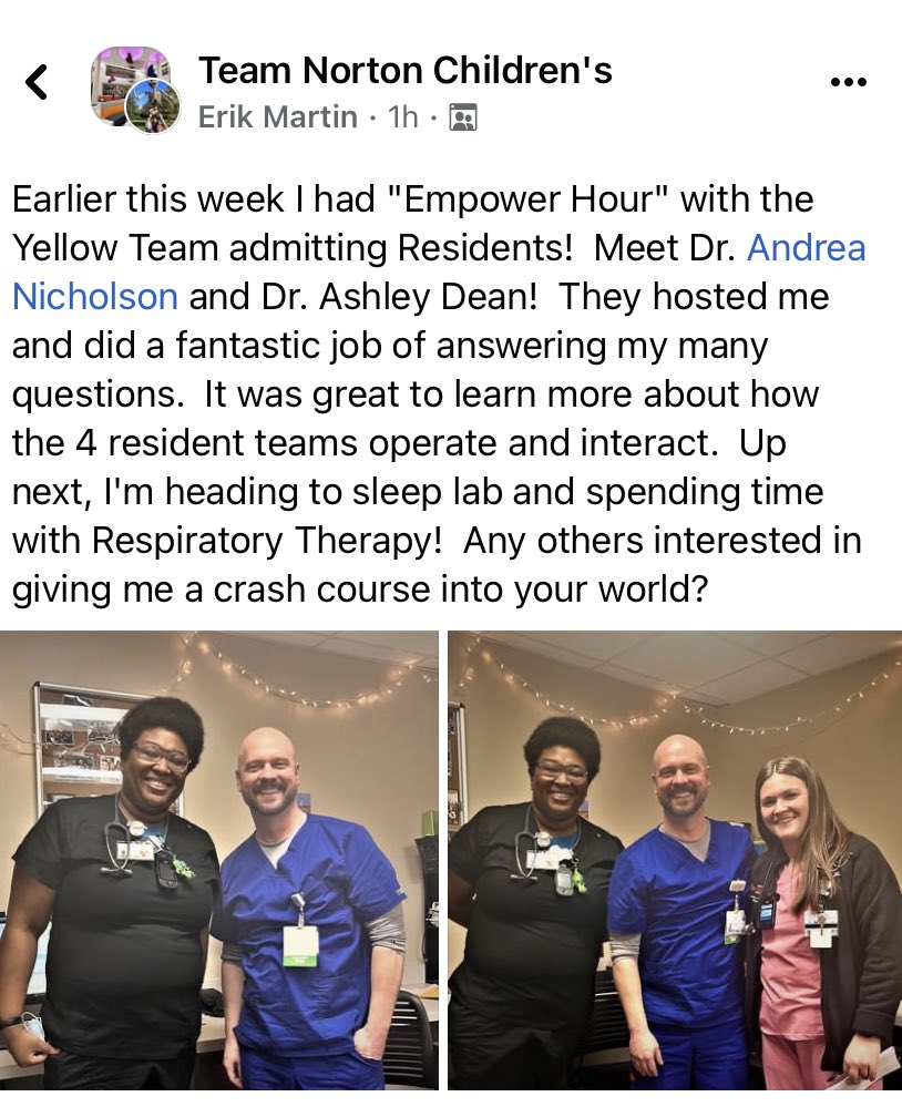 UofL Peds Residency (@uoflpedsres) on Twitter photo When your CNO takes you up on an offer to hang out in with the admitting resident team for a couple of hours. Thank you <a href="/cincierik/">Erik Martin DNP, RN</a> <a href="/NortonChildrens/">Norton Children's</a> for this awesome collaborative. @UofLPeds #empowerhour When your CNO takes you up on an offer to hang out in with the admitting resident team for a couple of hours. Thank you <a href="/cincierik/">Erik Martin DNP, RN</a> <a href="/NortonChildrens/">Norton Children's</a> for this awesome collaborative. @UofLPeds #empowerhour
