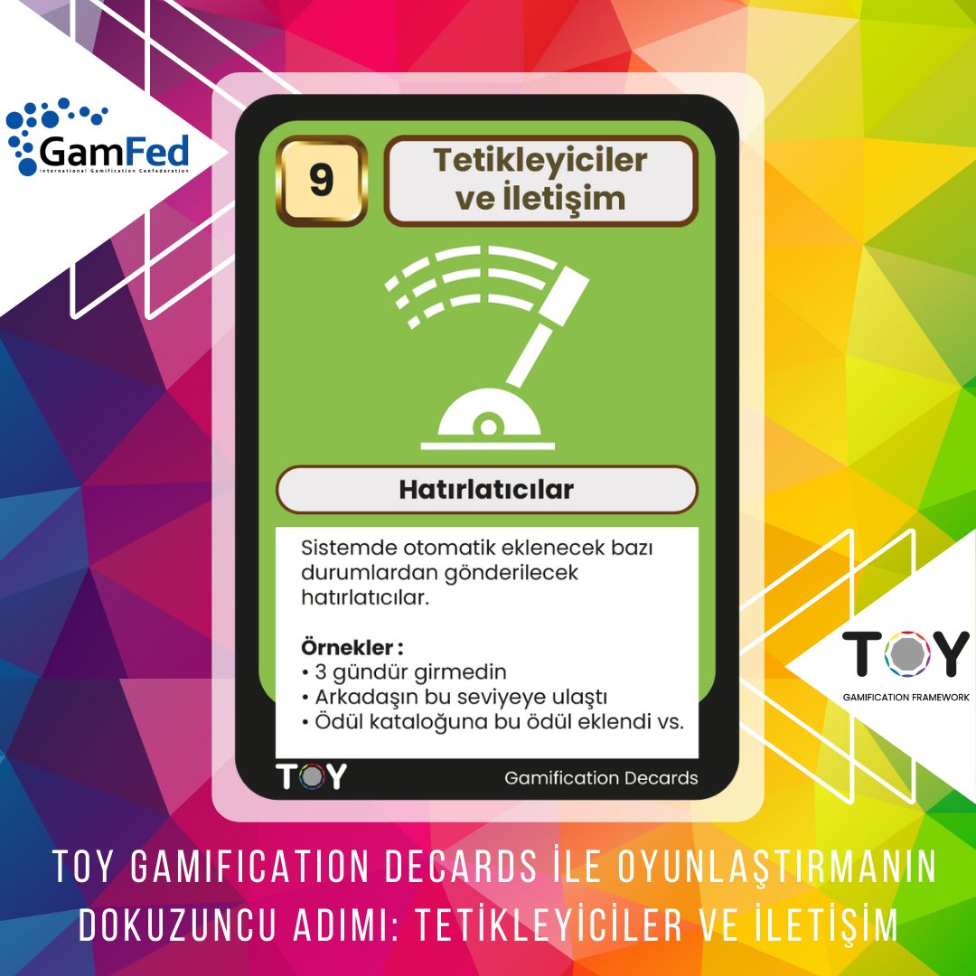 TOY Gamification Decards ile Oyunlaştırmanın Dokuzuncu Adımı

Tetikleyiciler ve iletişim: Oyunlaştırma kurgunuzda tetiklemenin nasıl olacağını belirleyin.

Bu seride 14 adet kart vardır.

#gamificationdecards #gamification #oyunlaştırma #hikayeleştirme #pushnotifications