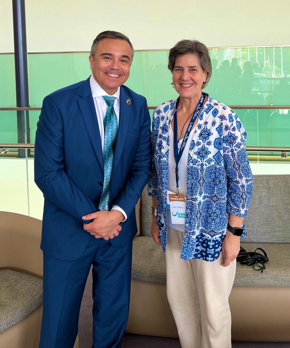 OceanFrontier's tweet photo. A great discussion between Parliamentary Secretary of @DFO_Science @mikekelloway and our CEO @AnyaWaite at @OurOceanPanama about ocean research, #deepbluecarbon and Canada’s international ambitions. https://t.co/7jNkcEiLgR