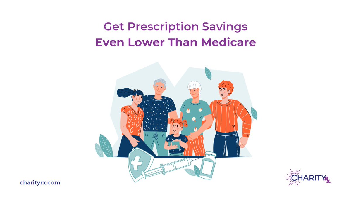CharityRx's tweet photo. With your CharityRX discount card, you will find prescription savings even lower than Medicare!

💸 Unlock savings now at https://t.co/bGCIsIQtqX

#CharityRX #Pharmacy #Charity #HelpAndSave #PharmacyDiscount #SaveOnPrescriptions #MajorSavings https://t.co/DRT3xVHr7E