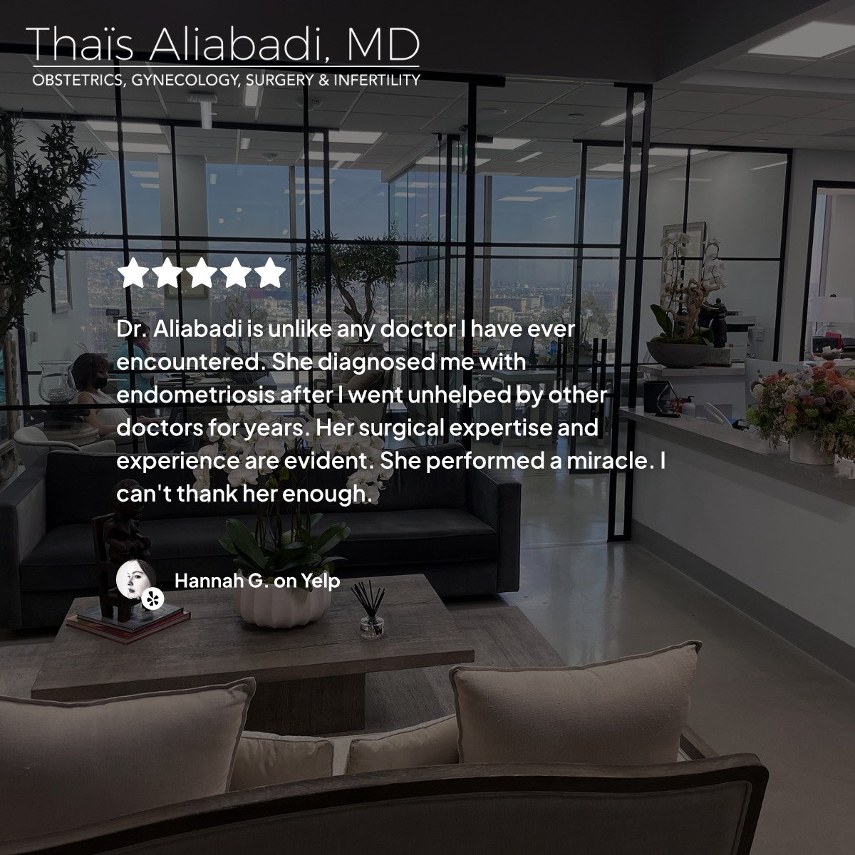 AliabadiMD's tweet photo. Another amazing review from one of our dear patients! Thank you Hannah for your kind words.💖 

#patienttestimonial #weloveourpatients #OBGYN #drthaisaliabadi #losangeles #beverlyhills https://t.co/xgm2dPhGFv