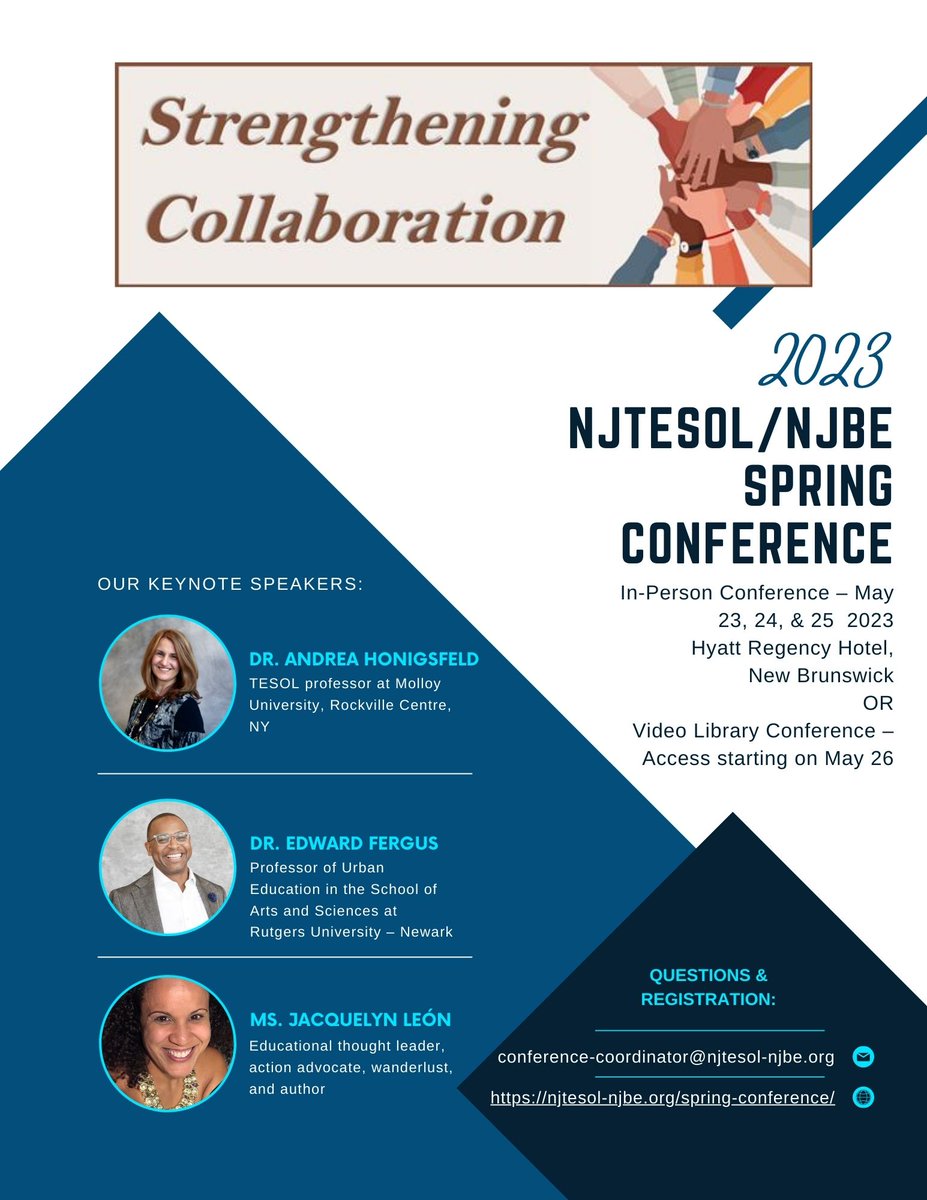 NABEorg's tweet image. Don&apos;t miss #NJTESOL2023 #SPRINGCONFERENCE 
MAY 23-25,2023