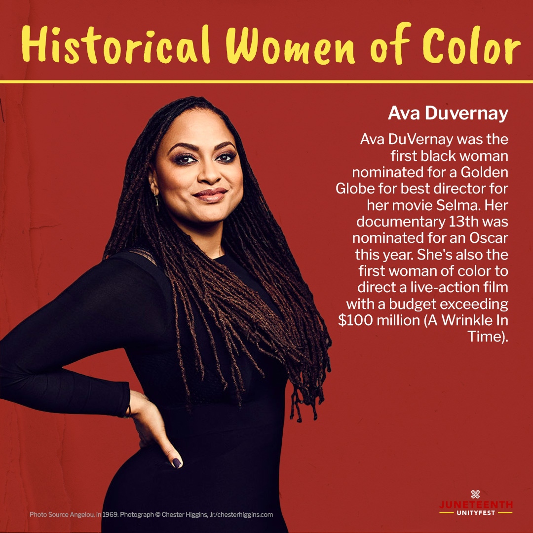 JuneteenthUnity's tweet image. Ava Duvernay #HistoricalWomenOfColor