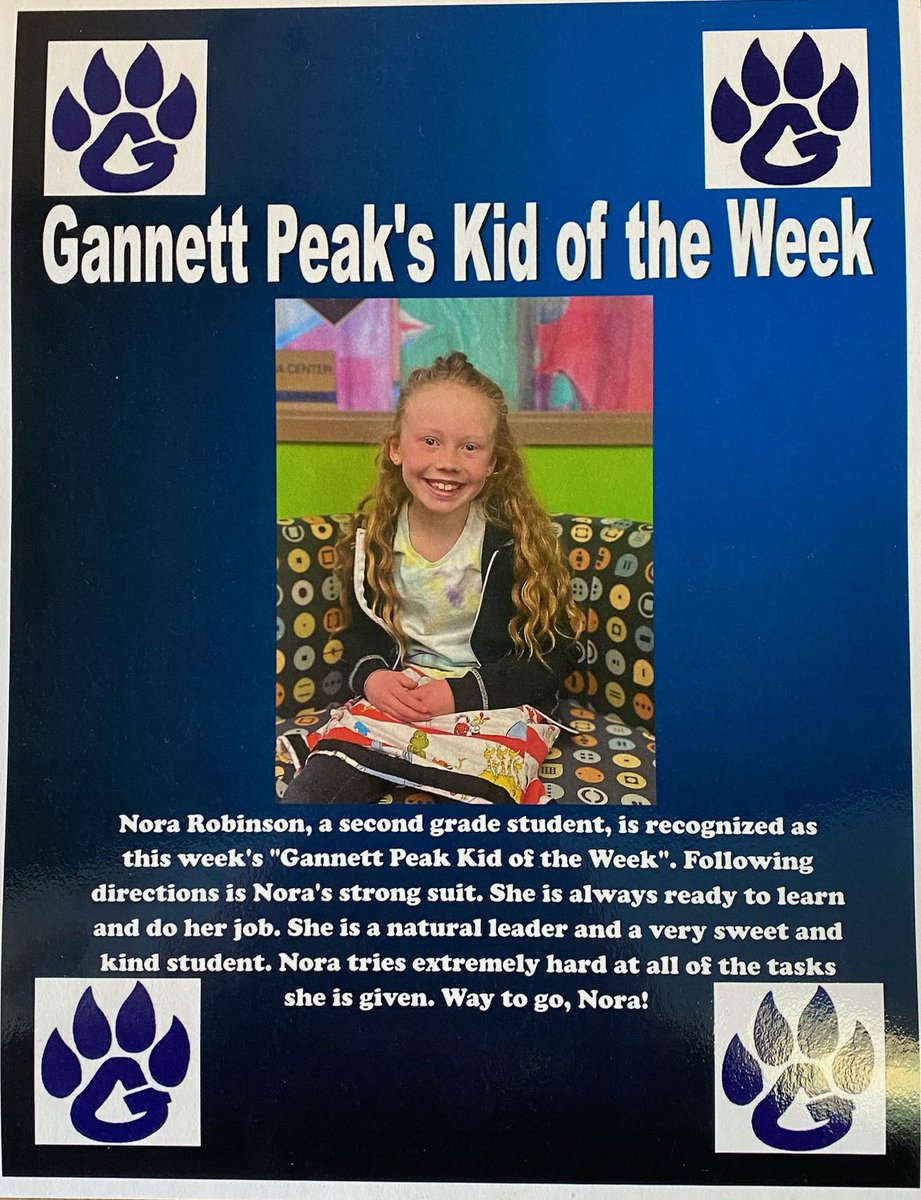 Fremont1_GPeak's tweet photo. Way to go Nora, our Kid of the week at Gannett Peak!
@Landerschools #kidoftheweek https://t.co/NmldBuUqAc