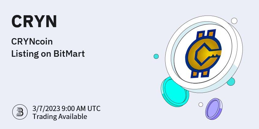 KriptoparaList's tweet photo. 📢 #kriptopara Listeleme Haberi
$CRYN 7 Mart 12:00'de #BitMart borsasında listelenecek
♦️ Fiyat 13.208.32$
♦️ Borsa #Finexbox
#CRYN #Bitcoin #Crypto #dolar https://t.co/WNoVfZgBXk