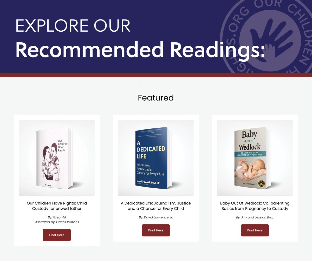 With so many books about coparenting, custody journeys, and parenting in general, where do you begin? Check out OCHR .org's recommended list of readings on various topics, all written by people with real-world experience! ourchildrenhaverights.org/recommended-re… #parentresources #parentingbooks