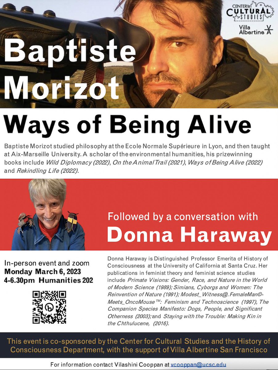 French Culture Books (@frenchbooksusa) on Twitter photo Don't miss Baptiste Morizot and Donna Haraway at Villa Albertine San Francisco next Monday, March 6th from 4pm - 5:30pm PST! <a href="/Villa_SF_/">Villa Albertine San Francisco</a> Don't miss Baptiste Morizot and Donna Haraway at Villa Albertine San Francisco next Monday, March 6th from 4pm - 5:30pm PST! <a href="/Villa_SF_/">Villa Albertine San Francisco</a>