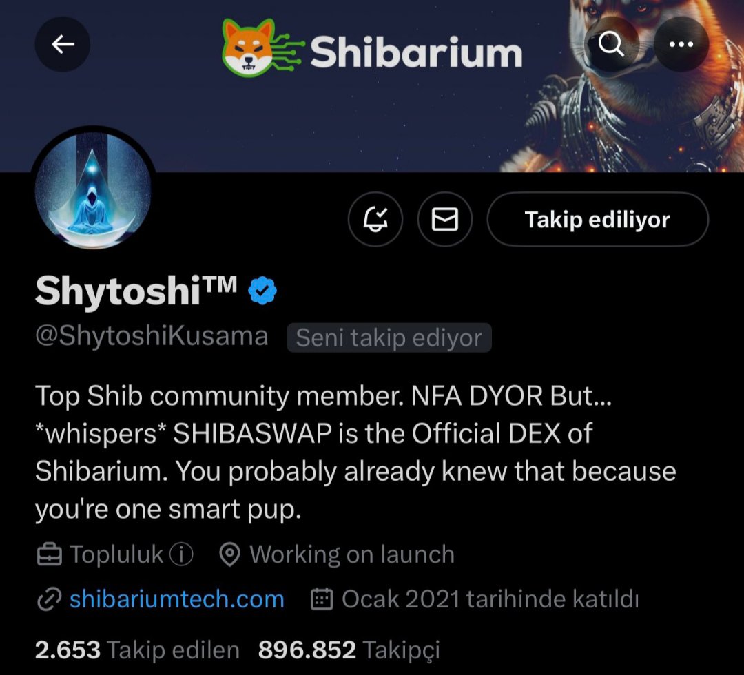 AnalysisToken's tweet image. 📌 #Shiba Inu geliştiricisi @ShytoshiKusama " SHIBASWAP , #Shibarium 'un resmi DEX'idir " dedi 👀✅

💥 #Shibarium 'un resmi Swap'ı #shibaSwap olduğu net bir şekilde doğrulandı 💯⏳

#SHIBARMY #Shiba #BTC #Crypto #Binance #Metaverse #BONE