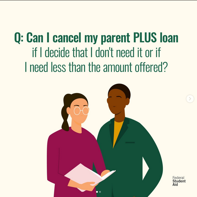 LoyolaFinAid's tweet photo. Parents, if you want to cancel your parent PLUS Loan or you’d like to borrow less money, you can fill out this form and submit it to our office! https://t.co/RXoPhr1JM3 https://t.co/FHvPurMpOh