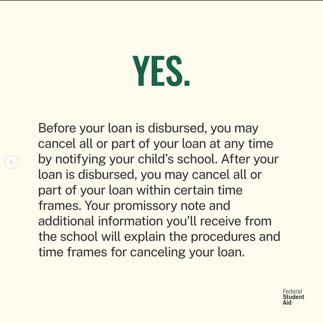 LoyolaFinAid's tweet photo. Parents, if you want to cancel your parent PLUS Loan or you’d like to borrow less money, you can fill out this form and submit it to our office! https://t.co/RXoPhr1JM3 https://t.co/FHvPurMpOh