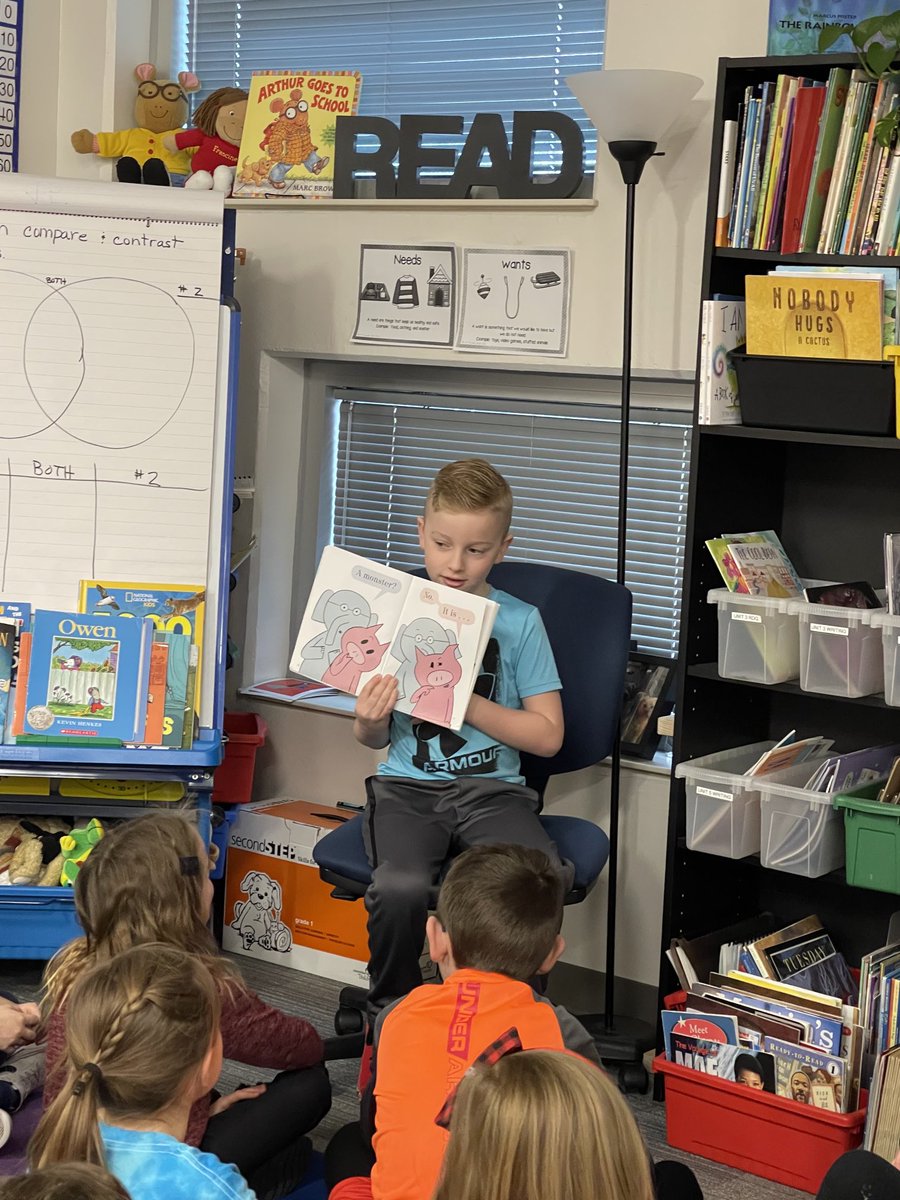 Reading across Northview💜Second graders reading to younger students! #pantherpride