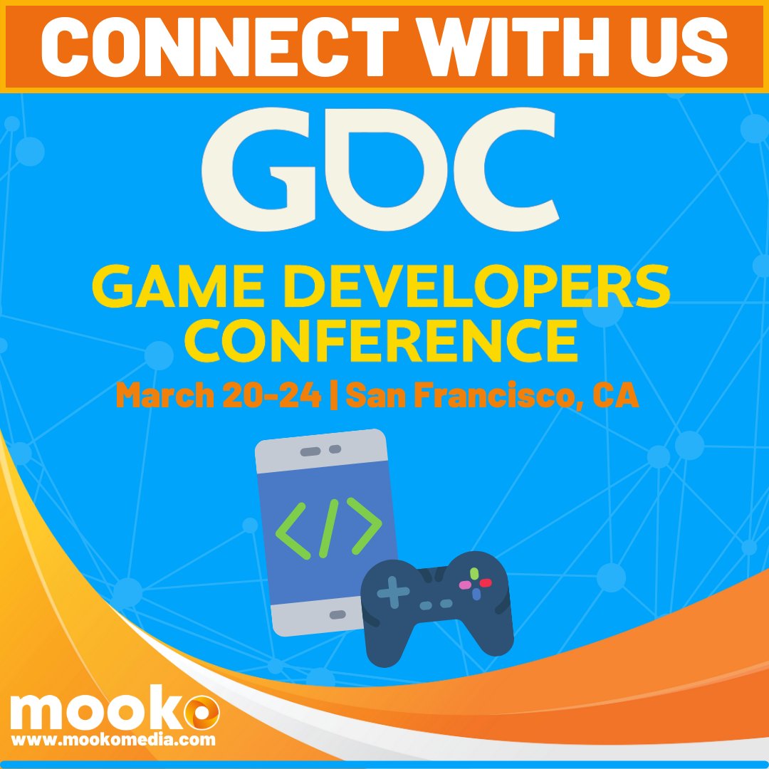 MookoMedia's tweet image. Attending the #GameDeveloperConference in San Francisco?
Our team can't wait to network & exchange ideas with mobile gaming & app developers to stay ahead of the curve. Want to connect at the event? Make sure to visit bit.ly/3ITnseQ.
#gdc2023 #gamedevelopment