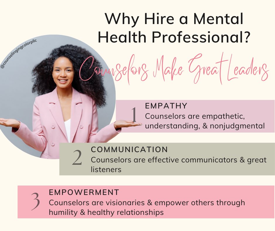 ~Diversify hiring practices~
Did you know that counselors are highly qualified professionals with a diverse array of skills in addition to their clinical credentials? 
#Therapy #Counseling #Wellness #MentalHealth #Hiring #health #mentalhealthawareness #diversity #diversitymatters