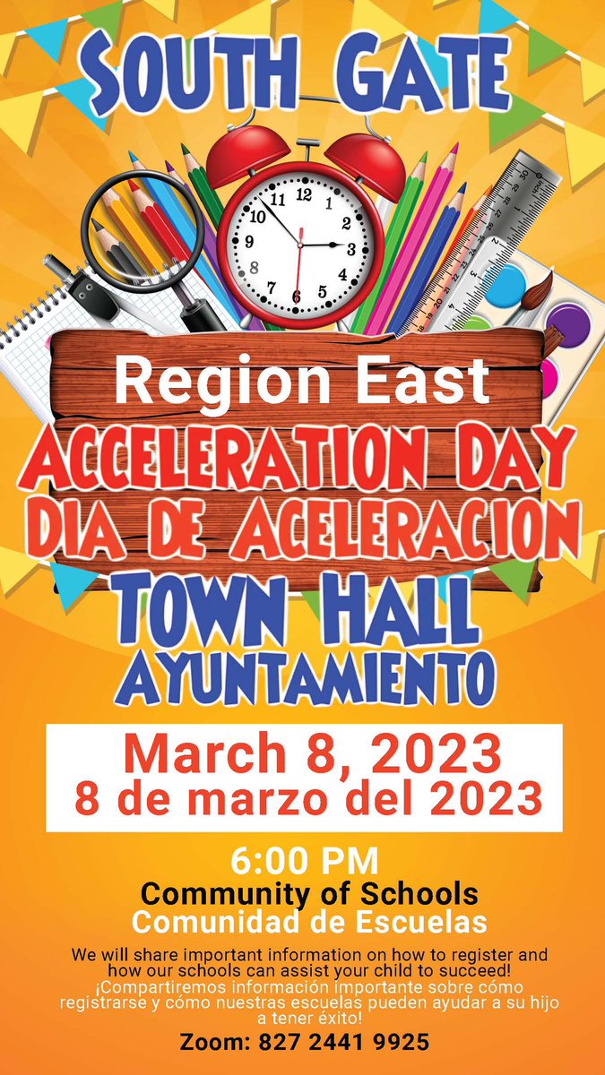 Join us for our community of schools Town Hall meeting over Zoom.
Acompáñenos durante el ayuntamiento de la comunidad de escuelas.
#lausd #laschooleast