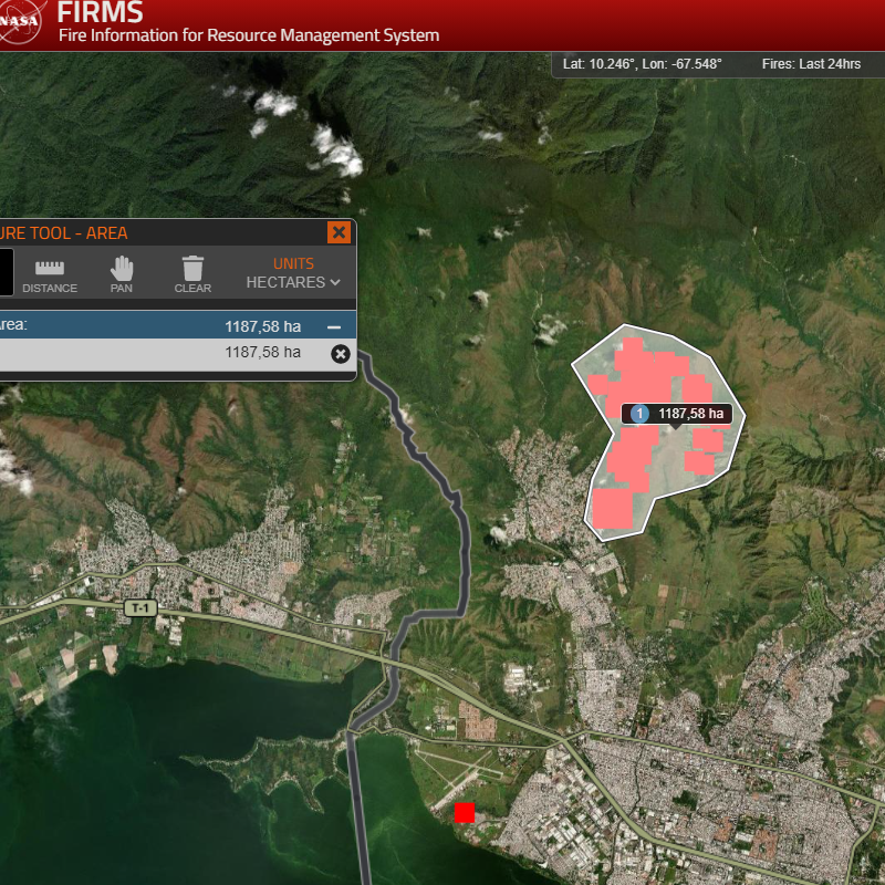 Información de FIRMS para el día de hoy 2023-03-03 El área con focos activos en las últimas 24hrs cubre 1187 hectáreas. Nótese el foco sobre el vertedero de San Vicente y el aislado al norte de la Placera. Estamos esperando imagenes sentinel y Landsat @sembramostodos @churuguara