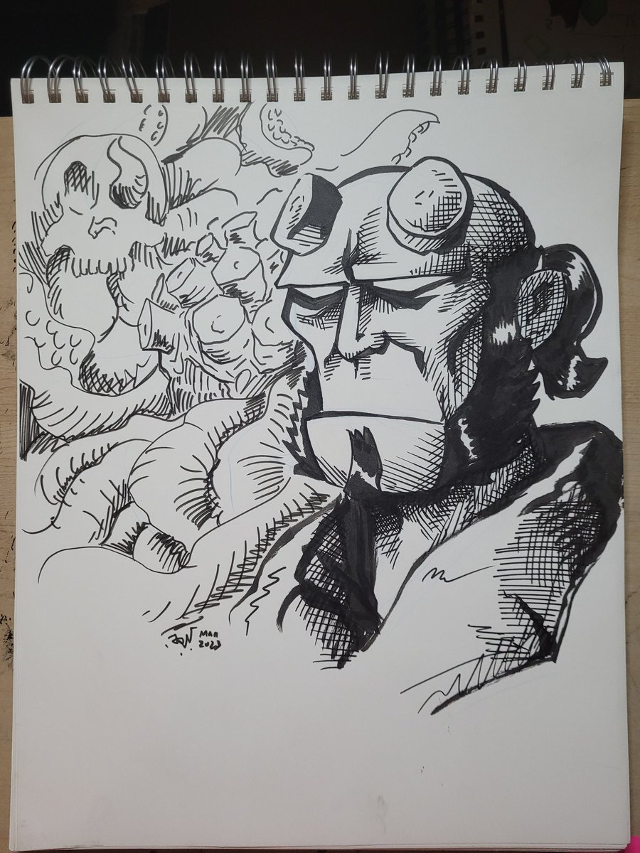 Adobe_Coyote's tweet photo. Just started reading Hellboy, but I saw the movies as a kid. I always liked the character, and I can't wait to catch up with the comics.
#art #fanart #Hellboy #inkart #illustration #comics #ComicArt #lineart https://t.co/U3A3RD89pf