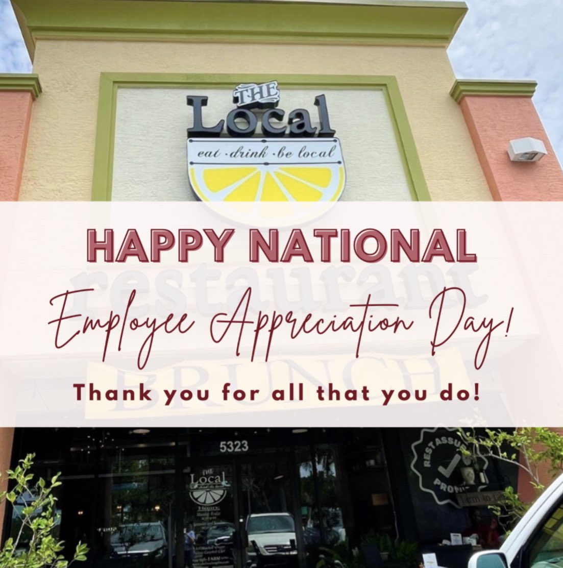 thelocalnaples's tweet image. It’s National Employee Appreciation Day! 🤩 We couldn’t do what we love without the wonderful team we were able to build at The Local! Thank you for all that you do 💛

#AlwaysLocal #AlwaysFresh #thelocalnaples #colliercounty #inthe239 #foodblogger #naplesfl #naplesflorida