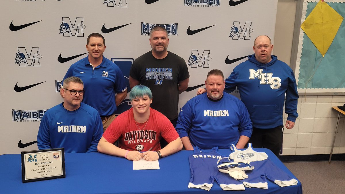 MHSBlueDevilsFB's tweet photo. Congratulations to @DJSpringII1 for signing his commitment to wrestle at @DavidsonWildcat next year. https://t.co/UDhi0nAnYB